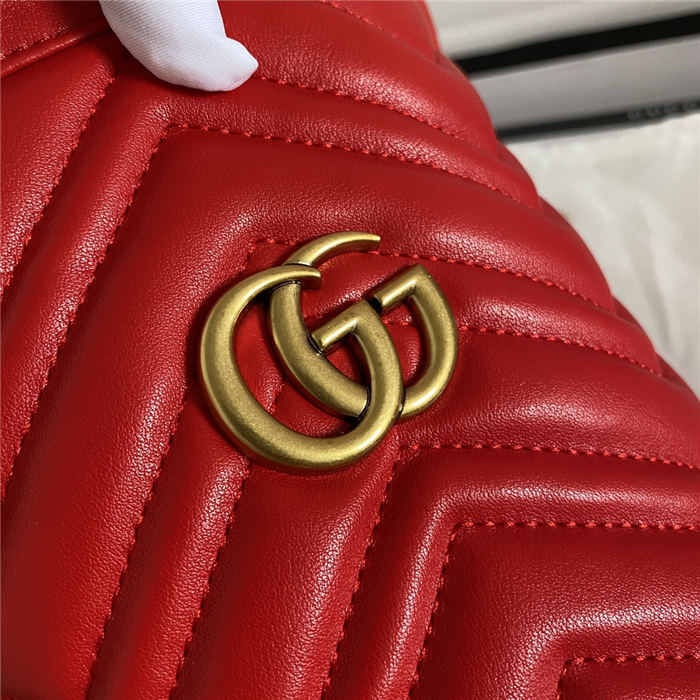 GG Marmont Mini Bucket Bag Red Mid