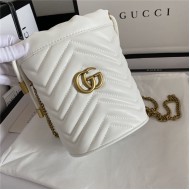 GG Marmont Mini Bucket Bag White Mid