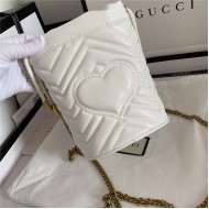 GG Marmont Mini Bucket Bag White Mid