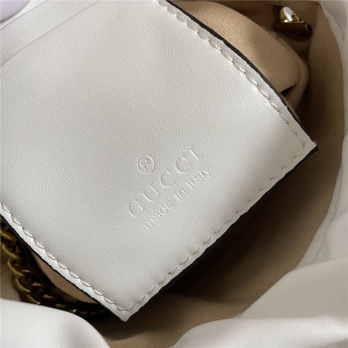 GG Marmont Mini Bucket Bag White Mid