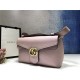 GG Marmont Medium Shoulder Bag Calfskin Pink Mid