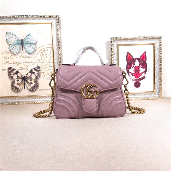 GG Marmont Mini Top Handle Bag Pink Mid