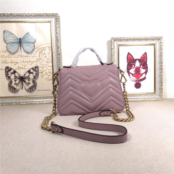 GG Marmont Mini Top Handle Bag Pink Mid