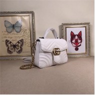 GG Marmont Mini Top Handle Bag White Mid