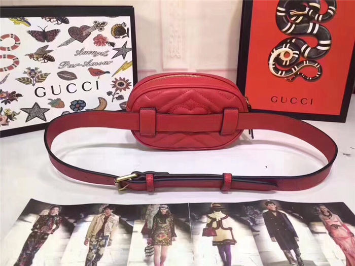 GG Marmont Belt Bag 476434 Red Mid