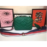 GG Marmont Small Shoulder Bag With Sylvie Strap 498100 Green Mid