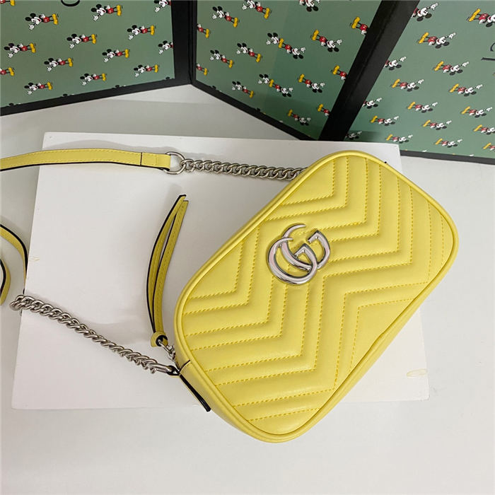 GG Marmont Small Shoulder Bag 447632 Yellow Mid