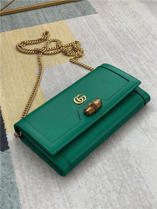 Gucci Diana Wallet on Chain 658243 Green High