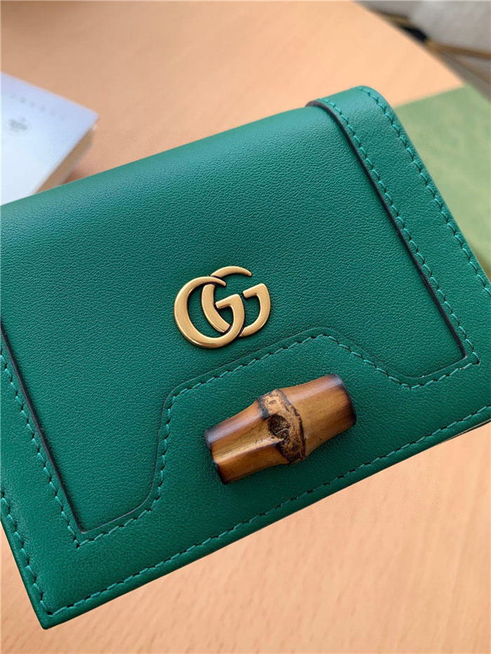 Gucci Diana Card Case Wallet 658244 Green High