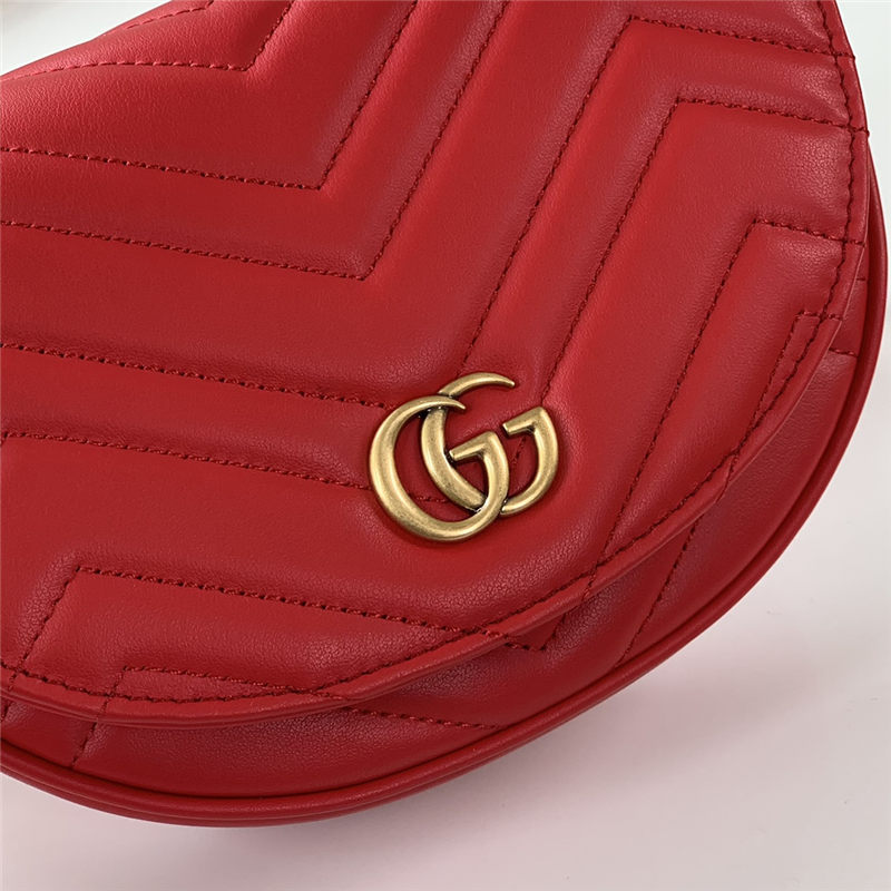 GG MARMONT MATELASSÉ CHAIN MINI BAG 746431 Red High