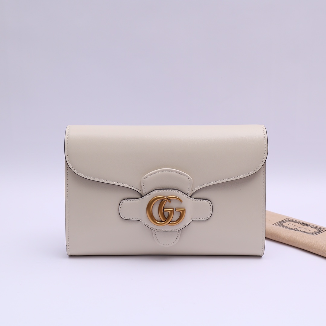 Gucci Clutch with Double G White 648935 High