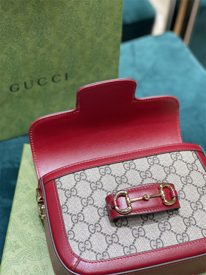 Gucci Horsebit 1955 mini bag 658574 GG Supreme canvas Red  High