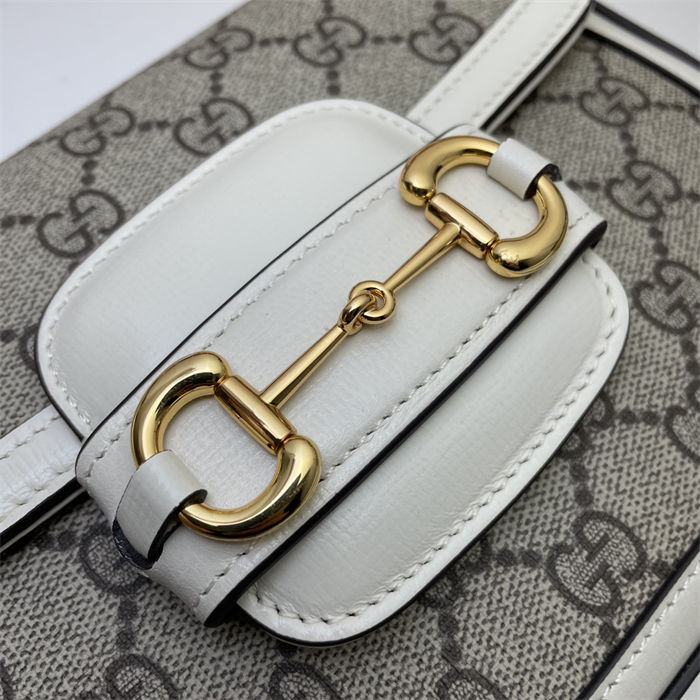 Gucci Horsebit 1955 mini bag 658574 GG Supreme canvas White High