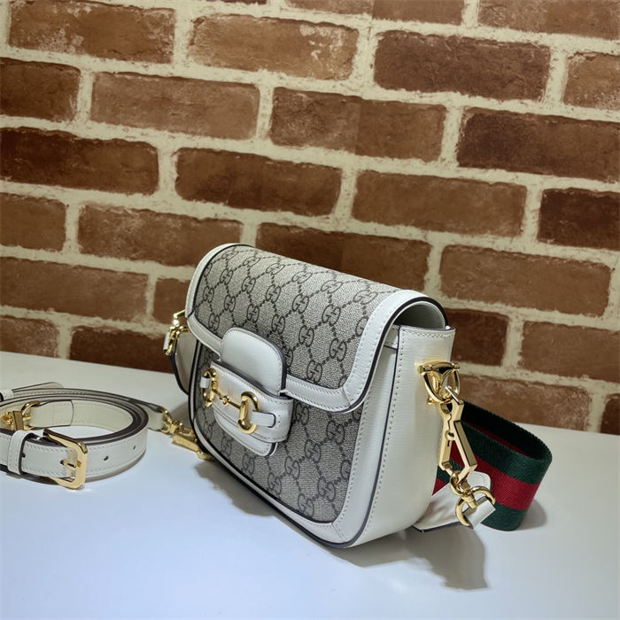 Gucci Horsebit 1955 mini bag 658574 GG Supreme canvas White High