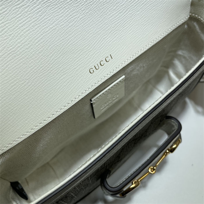 Gucci Horsebit 1955 mini bag 658574 GG Supreme canvas White High