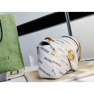 Gucci The Hacker Project small GG Marmont bag Balenciaga print White leather High