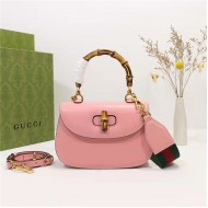 Gucci Bamboo 1947 small top handle bag Pink Leather 675797 High