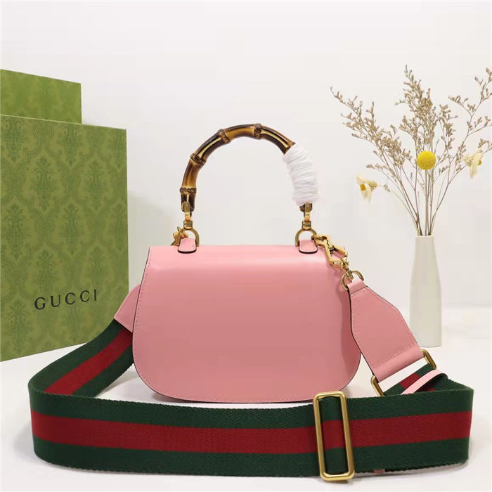 Gucci Bamboo 1947 small top handle bag Pink Leather 675797 High