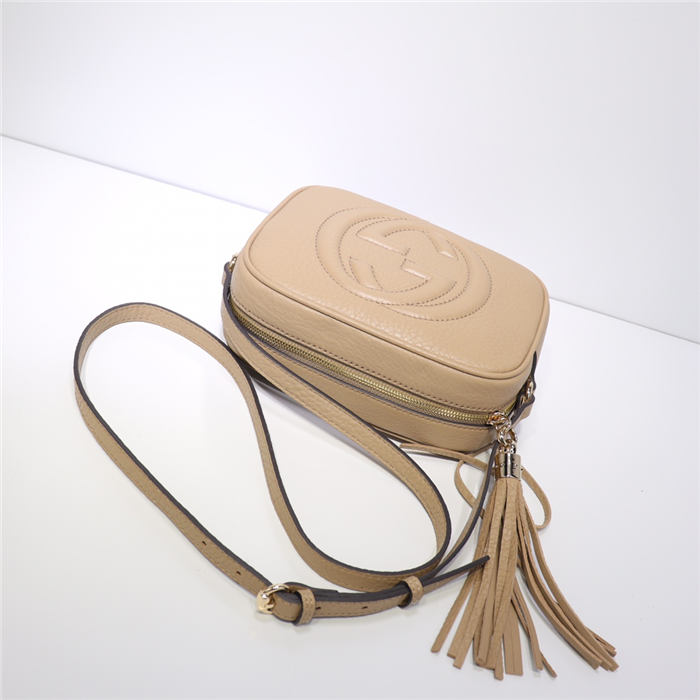 Gucci Soho Small Leather Disco Shoulder Bag 308364 Beige High