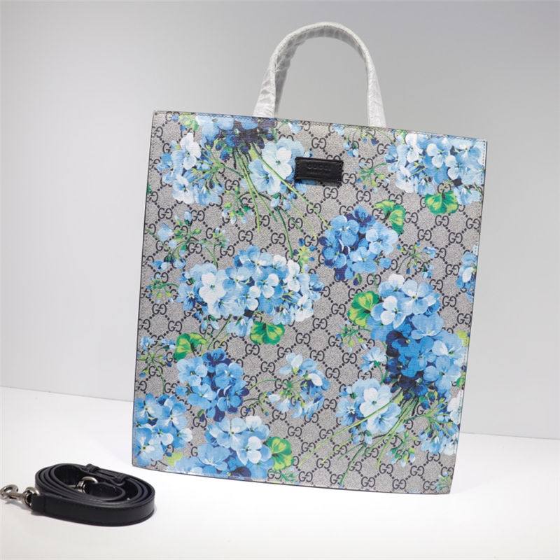 Gucci Tote 450950 Supreme Ice-Blue Flower High