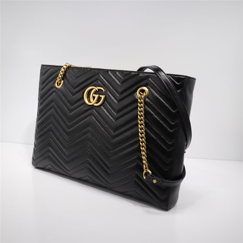 Gucci Marmont Zip Tote 524578 Leather Black High