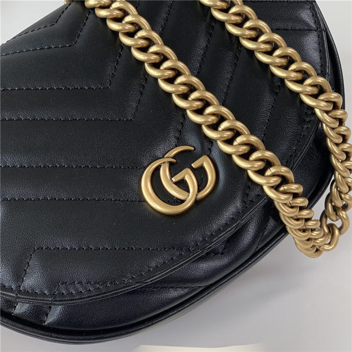 GG MARMONT MATELASSÉ CHAIN MINI BAG 746431 Black High