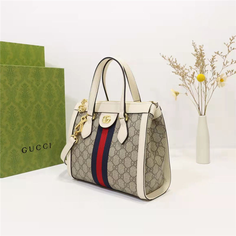 Ophidia small GG tote bag 547551 White high