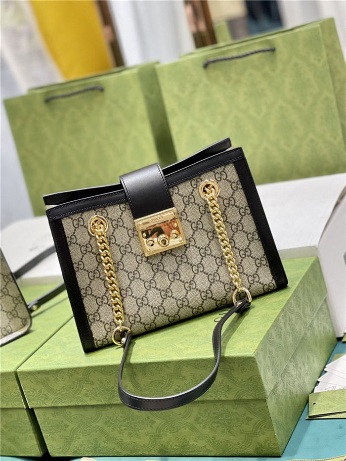 Gucci Padlock GG small shoulder bag 498156 Black High