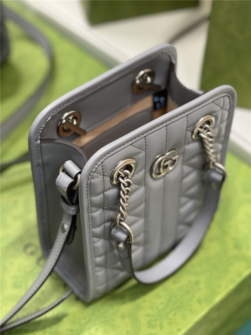 GG Marmont matelassé mini bag 696123 Grey High