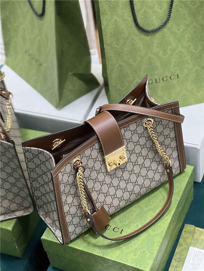 Gucci Padlock GG medium shoulder bag 479197 Brown High