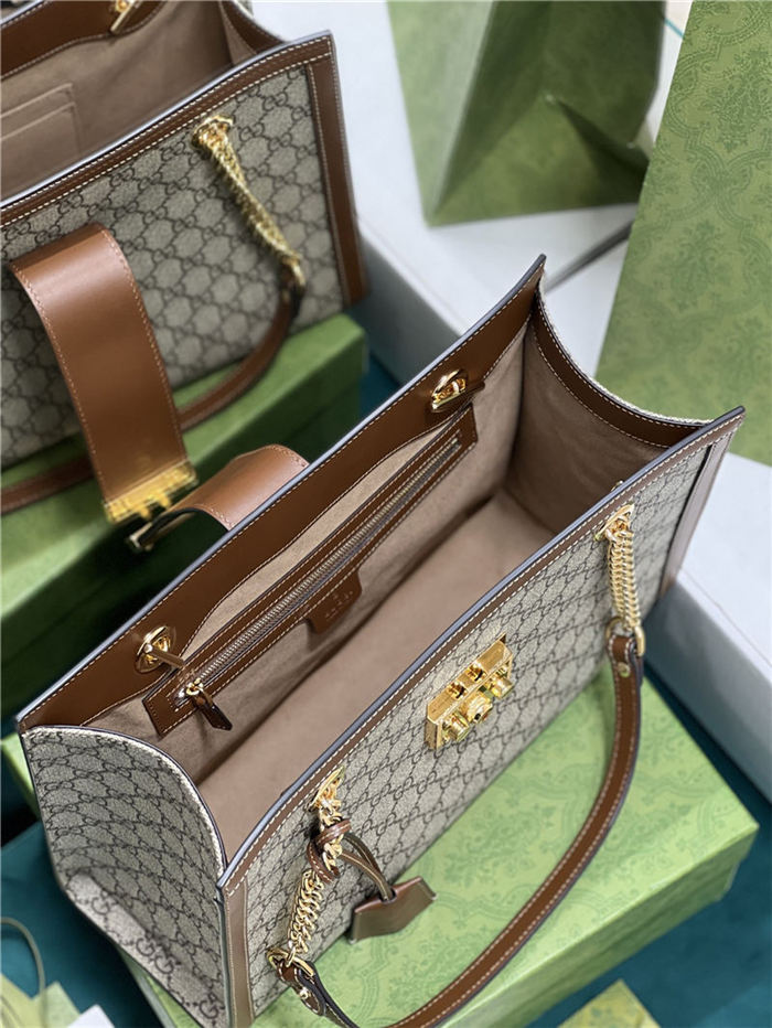 Gucci Padlock GG medium shoulder bag 479197 Brown High