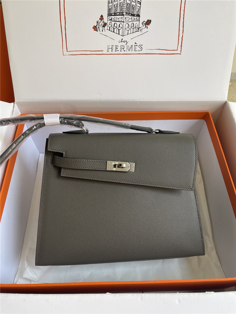 Hermes Kelly Sellier 25 Epsom WAX Grey High