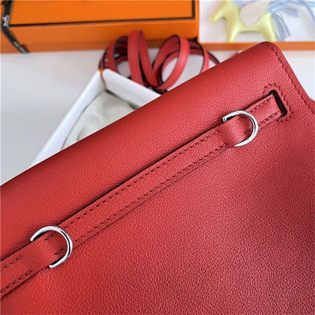 Hermes Kelly Danse 22cm Evercolor WAX Red Silver Metal High