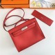 Hermes Kelly Danse 22cm Evercolor WAX Red Silver Metal High