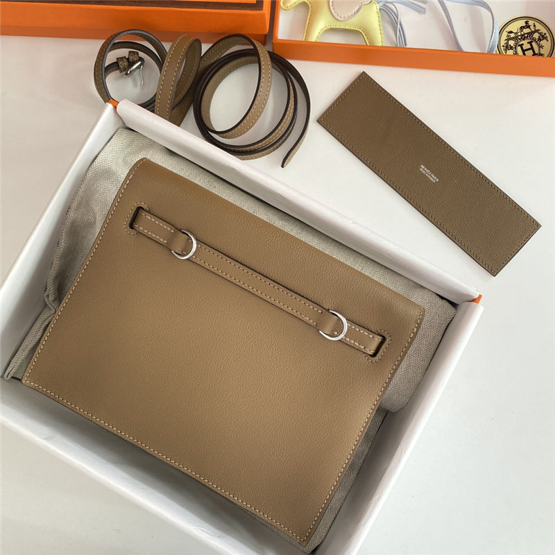 Hermes Kelly Danse 22cm Evercolor WAX Weimer Beige Silver Metal High