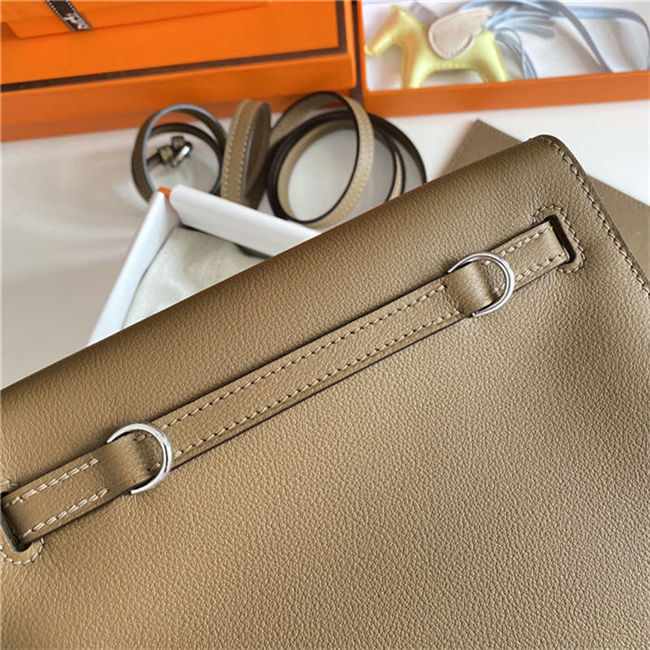 Hermes Kelly Danse 22cm Evercolor WAX Weimer Beige Silver Metal High