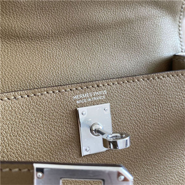 Hermes Kelly Danse 22cm Evercolor WAX Weimer Beige Silver Metal High