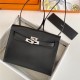 Hermes Kelly Danse 22cm Evercolor WAX Black Silver Metal High