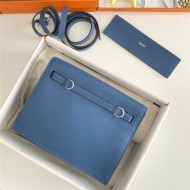 Hermes Kelly Danse 22cm Evercolor WAX Deep Bleu Silver Metal High