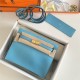 Hermes Kelly Danse 22cm Evercolor WAX Blue du Nord Gold Metal High