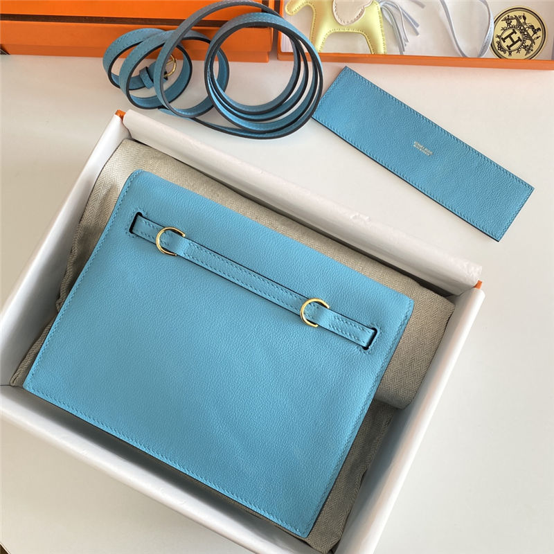 Hermes Kelly Danse 22cm Evercolor WAX Blue du Nord Gold Metal High