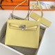 Hermes Kelly Danse 22cm Swift Leather WAX Jaune Poussin Silver Metal High