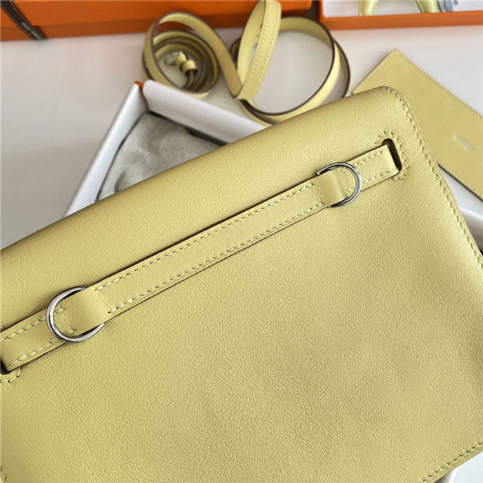 Hermes Kelly Danse 22cm Swift Leather WAX Jaune Poussin Silver Metal High