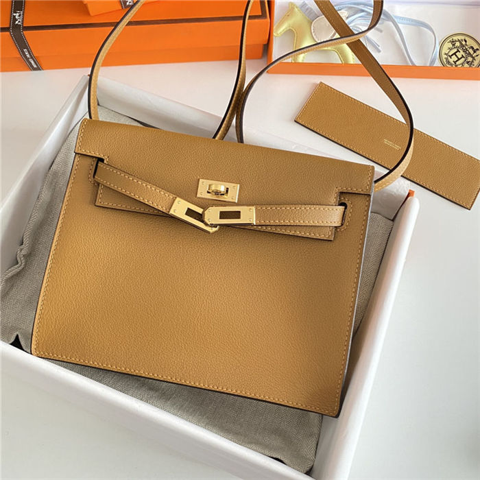 Hermes Kelly Danse 22cm Evercolor WAX Sesame Gold Metal High