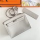 Hermes Kelly Danse 22cm Evercolor WAX Pearl Gray Silver Metal High