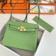 Hermes Kelly Danse 22cm Evercolor WAX Vert Criquet Gold Metal High