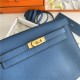 Hermes Kelly Danse 22cm Evercolor WAX Deep Bleu Gold Metal High