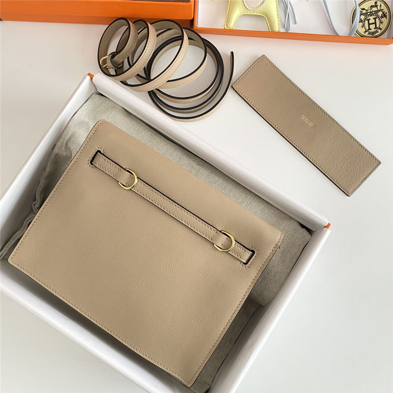 Hermes Kelly Danse 22cm Evercolor WAX Trench Gold Metal High