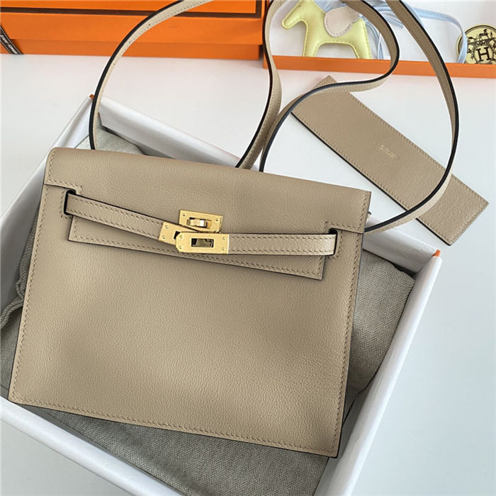 Hermes Kelly Danse 22cm Evercolor WAX Trench Gold Metal High