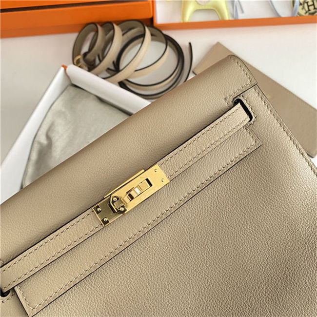 Hermes Kelly Danse 22cm Evercolor WAX Trench Gold Metal High